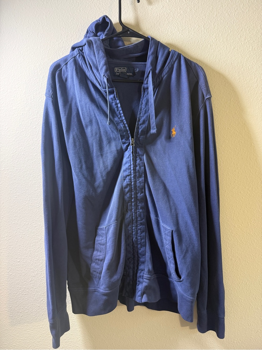 Polo by Ralph Lauren Blue Hooded Zip Jacket with Pony Logo